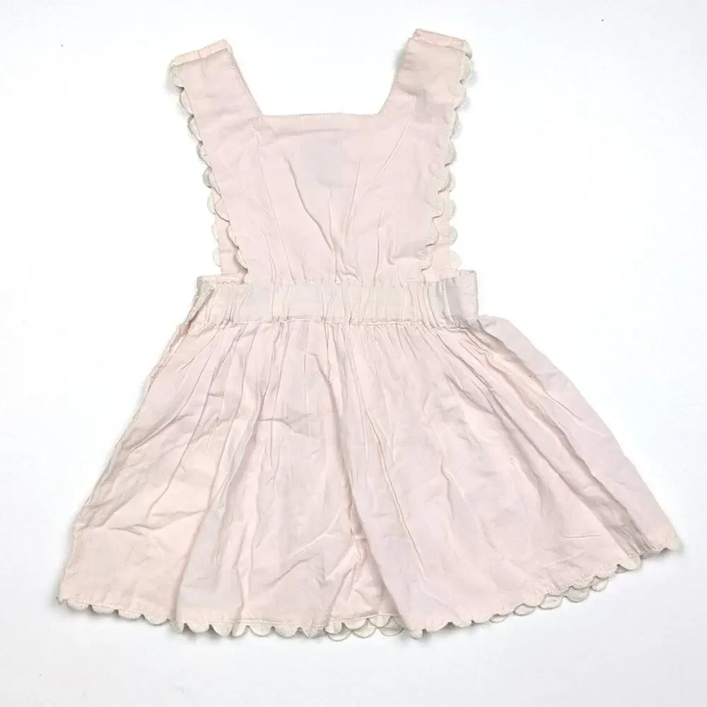 Vintage Honors Dress Girls Size 18m Pale Pink Pinny Scalloped